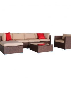 Patio PE Wicker Rattan Outdoor Sectional Sofa Set